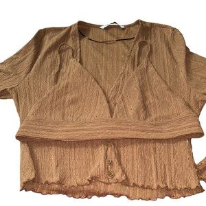Zara Cardigan and Bralette Set, Size XL